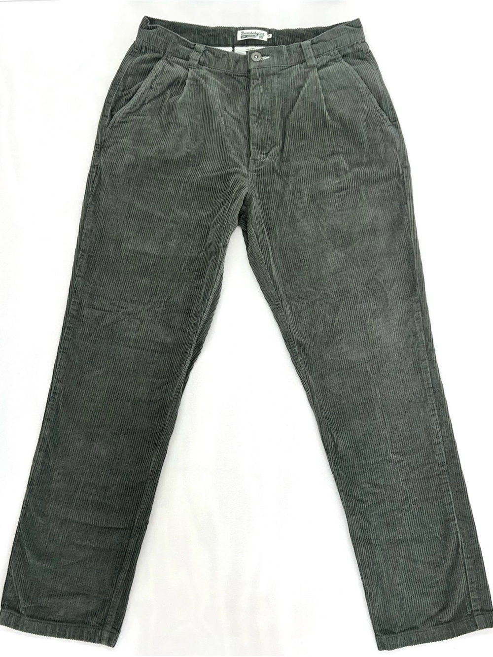 The Bearded Goat Corduroy Pants Men's 34x30 Green Straight Fit 100% Cotton